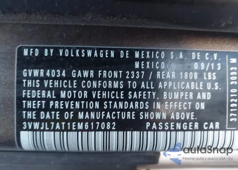 2014 Volkswagen Beetle 2.0L Tdi from USA, damaged, VIN 3VWJL7AT1EM617082